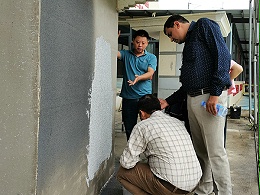 批刮仿石漆施工演示